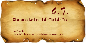 Ohrenstein Tóbiás névjegykártya